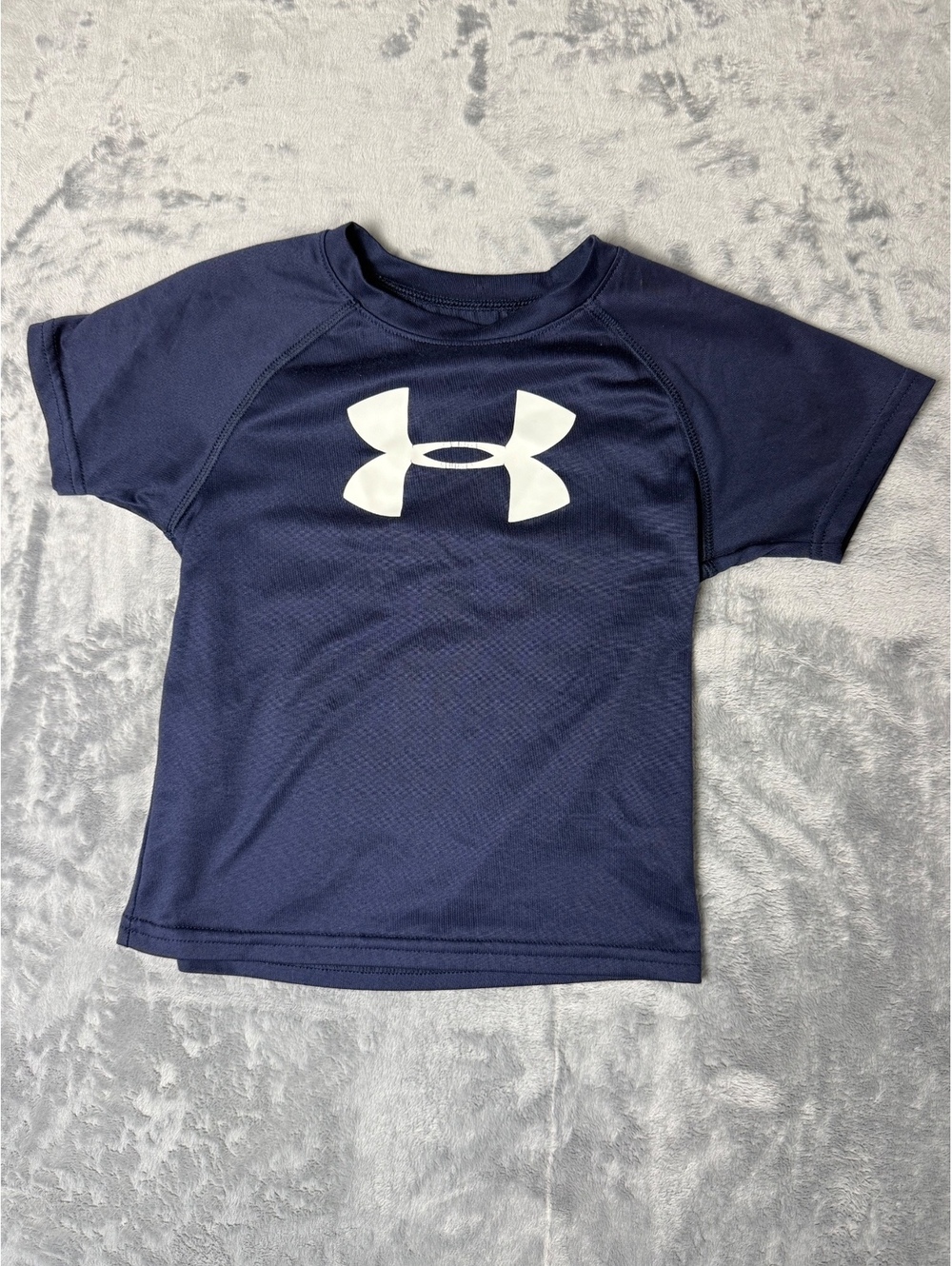 Under Armour HeatGear Boys 3T Navy Blue Short Sleeve Athletic T-Shirt